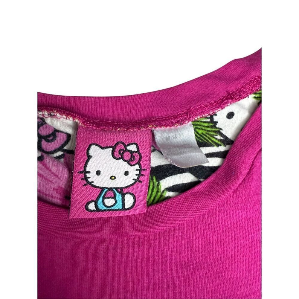 Sanrio Women’s Medium Hello Kitty Tropical Escape Pajamas Pink‎ Zebra Loungewear - Picture 7 of 8